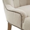 Button Tufted Captain Accent Chair, Cream