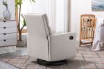 Upholstered Swivel Gliding Rocking Recliner, Tan