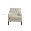 Button Tufted Accent Chair, Cream Linen