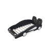 Race Car-Shaped Platform Bed with Wheels, Twin, 89" x 43.75", Black / White