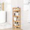 Corner Storage Rack, 4 Shelves, 9" x 9" x 31.5", Bamboo