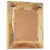 Hand-Carved Mirror, 19.7" x 19.7"x1", Solid Mango Wood