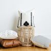 Faux Leather and Cotton Accent Throw Pillow Covers, 18" x 18", Set of 4
