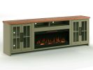 Electric Fireplace TV Console, 97", Sage Green