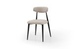 Mid-Century Modern Upholstered Dining Chairs, Set of 6, Light Grey