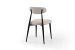 Mid-Century Modern Upholstered Dining Chairs, Set of 6, Light Grey
