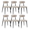 Mid-Century Modern Upholstered Dining Chairs, Set of 6, Light Grey