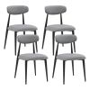 Mid-Century Modern Upholstered Dining Chairs, Set of 4, Grey