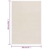 Short Pile Area Runner Rug, 63" x 90.6", Cream