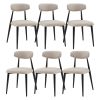 Mid-Century Modern Upholstered Dining Chairs, Set of 6, Light Grey