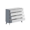 8-Drawer Storage Cabinet with Decorative Top Drawer, 47.29" x 37.8", White