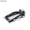 Race Car-Shaped Platform Bed with Wheels, Twin, 89" x 43.75", Black / White