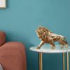 Golden Lion Figurine, Resin,