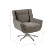 Modern Wing-Style Lounge Chair, Star Based, 360 deg Swivel, Grey
