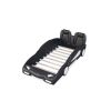 Race Car-Shaped Platform Bed with Wheels, Twin, 89" x 43.75", Black / White