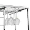 Contemporary Chrome and Glass Wine Rack, 38.98" x 15.35" x 32.87", Silver
