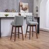 Counter Height Swivel Bar Stools with Footrest, Set of 2, Gray
