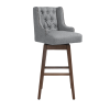 Counter Height Swivel Bar Stools with Footrest, Set of 2, Gray