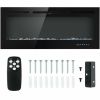 Recessed Electric Insert Wall Mounted Fireplace, 50 Inch