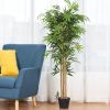 Artificial Bamboo Silk Tree with Decorative Planter, 5 Ft.
