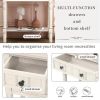 Console Table with 2 Drawers and Bottom Shelf, 31" x 23.7" x 13", Ivory White