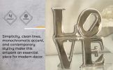"Love" Word Sculpture Figurine, Aluminum