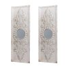 Wooden Wall Art Panels with Mirror Accents, White, Set of 2