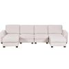 U shaped Sofa Bed with 2 Removable Ottomans, 3 Piece Set