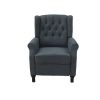 Classic High Back Recliner Chair, Waterproof Fabric, Dark Gray
