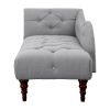 Modern Traditional Button Tufted Upholstered Chaise, Dove Gray
