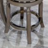 Counter Stool, Weathered Gray, Charcoal Fabric Seat, 24"
