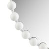 Beaded Iron Round Wall Mirror, 27", White