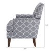 Geometric Print Accent Chairs, Set of 2, Grey and White