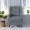 Classic High Back Recliner Chair, Waterproof Fabric, Dark Gray