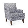 Geometric Print Accent Chairs, Set of 2, Grey and White