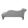 Modern Traditional Button Tufted Upholstered Chaise, Dove Gray