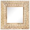 Hand-Carved Mirror, 19.7" x 19.7"x1", Solid Mango Wood