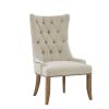 Button Tufted Captain Accent Chair, Cream