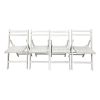Slatted Wood Folding Chairs, Set of 4, White