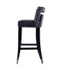 Barstool Dining Chair, 30" Seat height, Set of 2, Gray Suede velvet