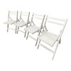 Slatted Wood Folding Chairs, Set of 4, White