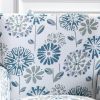 Modern Accent Armchair, White, Blue, Gray Floral Print Linen