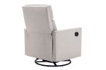 Upholstered Swivel Gliding Rocking Recliner, Tan