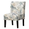 Print Fabric Armless Contemporary Accent Chair