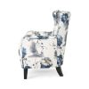 Modern Accent Armchair, 30.25" Long x 30" Wide x 36.25" High, Blue & Gray Floral