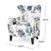 Modern Accent Armchair, 30.25" Long x 30" Wide x 36.25" High, Blue & Gray Floral