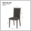 Wood Dining Chairs, Set of 2, Light Grey Base with Grey Cushion