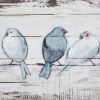 Hand Painted Perched Bird Wood Plank Panel Wall Decor, 30" x 12"