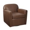 360 Degree Swivel Arm Chair, Faux Leather, Cognac
