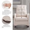 Modern High Back Lounge Arm Rocking Chair, White